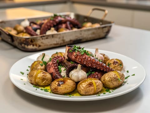 Polvo à Lagareiro (polvo assado com batatas e alho)