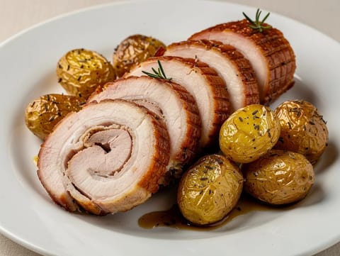 Porchetta Arrosto con Patate (pancetta di maiale arrosto all’italiana e patate) Porchetta Arrosto con Patate (pancetta di maiale arrosto all’italiana e patate)