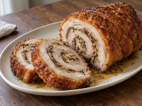 Porchetta Usulü Rulo Domuz Göbeği