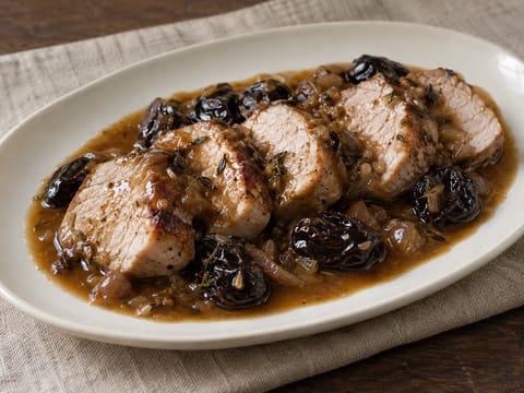 Varkenshaas met pruimen en armagnac