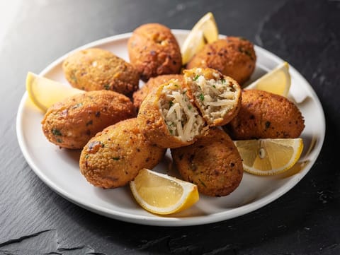 Bolinhos de Bacalhau (friterade bollar av salt torsk och potatis) Bolinhos de Bacalhau (friterade bollar av salt torsk och potatis)