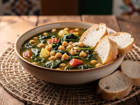 Potaje de Garbanzos con Espinacas (gulasz z ciecierzycy i szpinaku)
