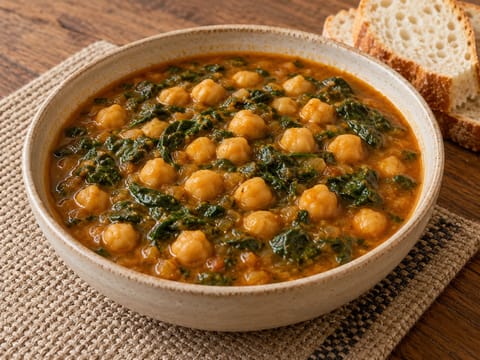Potaje de Garbanzos con Espinacas (kikærte- og spinatgryde) Potaje de Garbanzos con Espinacas (kikærte- og spinatgryde)