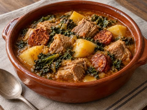 Pote Gallego (tocăniță galiciană cu porc, chorizo, cartofi și kale) Pote Gallego (tocăniță galiciană cu porc, chorizo, cartofi și kale)