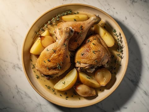 Poulet à la Normande (Elmalı ve kremalı tavuk) Poulet à la Normande (Elmalı ve kremalı tavuk)