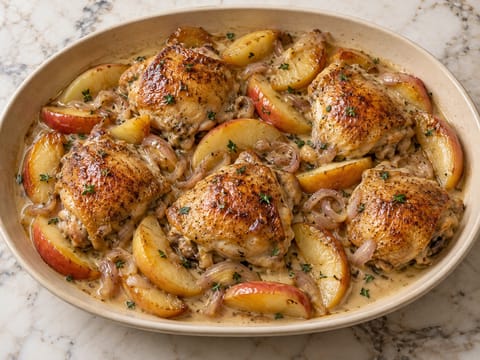 Poulet à la Normande (Elmalı ve kremalı tavuk) Poulet à la Normande (Elmalı ve kremalı tavuk)