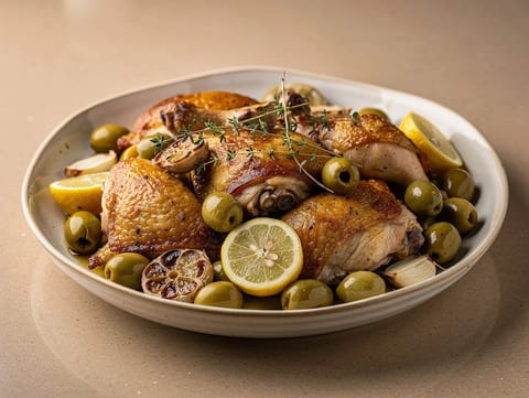 Poulet au Citron et Olives (κοτόπουλο με λεμόνι και ελιές) Poulet au Citron et Olives (κοτόπουλο με λεμόνι και ελιές)