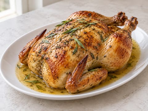 Poulet Rôti à l’Estragon (Tarhunlu fırın tavuk)