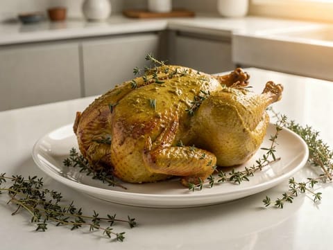Poulet Rôti à la Moutarde (Dijon hardallı fırın tavuk) Poulet Rôti à la Moutarde (Dijon hardallı fırın tavuk)