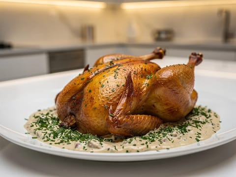 Poulet Rôti med estragonflødesauce