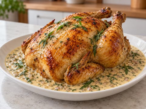 Poulet Rôti with Tarragon Cream Sauce Poulet Rôti with Tarragon Cream Sauce