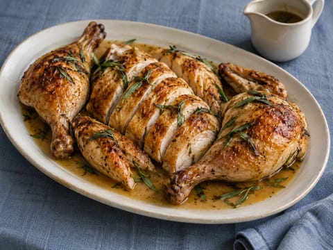 Poulet Rôti with Tarragon Jus (γαλλικό ψητό κοτόπουλο) Poulet Rôti with Tarragon Jus (γαλλικό ψητό κοτόπουλο)