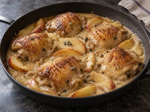 Poulet Vallée d’Auge (κοτόπουλο με Calvados και κρέμα) Poulet Vallée d’Auge (κοτόπουλο με Calvados και κρέμα)