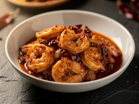 Prawn Balchão (πικάντικες γαρίδες γκόαν)