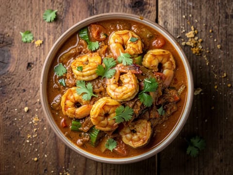 Prawn Masala (caril de camarão com especiarias)