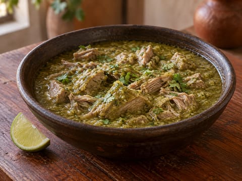 Puerco en Salsa Verde (sertés tomatillós szószban)