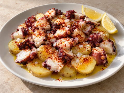 Pulpo a la Gallega con Cachelos (galicijská chobotnice s bramborami) Pulpo a la Gallega con Cachelos (galicijská chobotnice s bramborami)