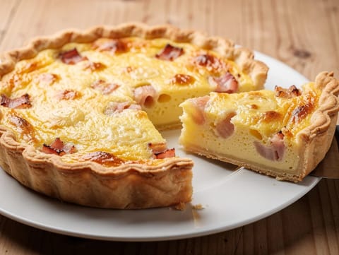Quiche Lorraine mit grünem Salat