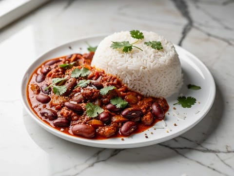 Rajma Chawal (rode kidneybonencurry met rijst)