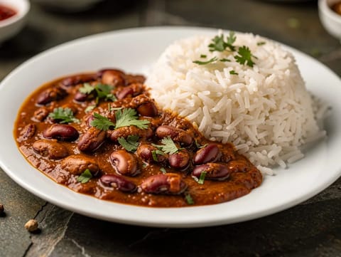 Rajma Chawal (Kidneybohnen-Curry mit Reis)