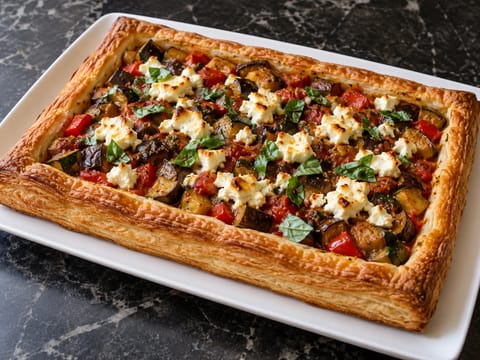 Ratatouille koláč s kozím sýrem Ratatouille koláč s kozím sýrem
