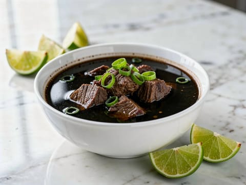 Rawon (sort oksekødssuppe fra Østjava) Rawon (sort oksekødssuppe fra Østjava)