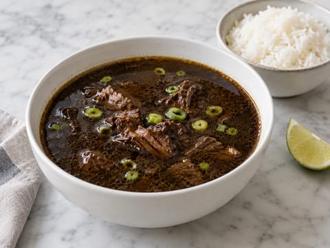 Rawon (východojávská černá hovězí polévka) Rawon (východojávská černá hovězí polévka)