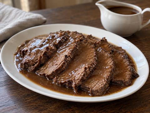 Rheinischer Sauerbraten con salsa de galletas de jengibre Rheinischer Sauerbraten con salsa de galletas de jengibre
