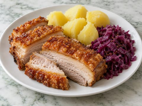 Ribbe (piept de porc la cuptor norvegian cu șorici crocant) Ribbe (piept de porc la cuptor norvegian cu șorici crocant)