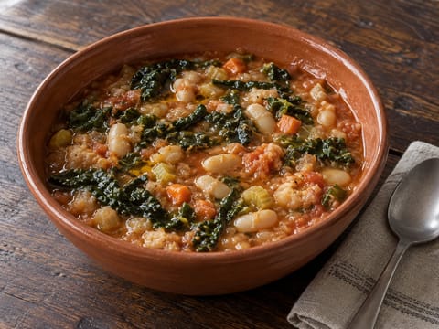 Ribollita Leggera (sopa toscana leve de feijão)