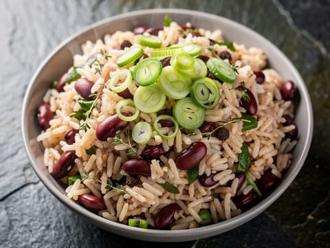 Rice and Peas (jamaicai kókuszos rizs vörös vesebabbal) Rice and Peas (jamaicai kókuszos rizs vörös vesebabbal)