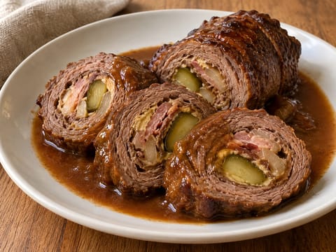 Rinderrouladen (niemieckie zrazy wołowe z musztardą i boczkiem) Rinderrouladen (niemieckie zrazy wołowe z musztardą i boczkiem)