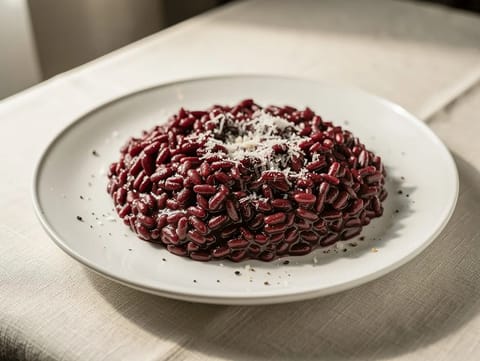 Risotto al Barolo (ριζότο με κόκκινο κρασί Barolo)