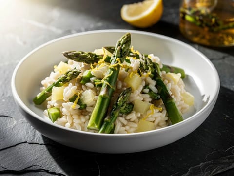 Risotto al Limone e Asparagi (ριζότο με λεμόνι και σπαράγγια)