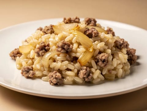 Risotto alla salsiccia (risotto con salsiccia italiana) Risotto alla salsiccia (risotto con salsiccia italiana)