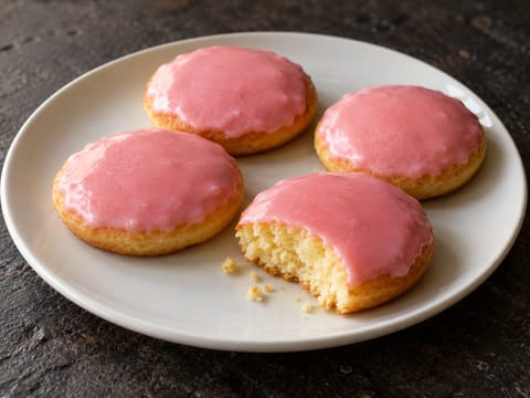 Roze Koeken (niederländische Kuchen mit rosa Zuckerguss) Roze Koeken (niederländische Kuchen mit rosa Zuckerguss)
