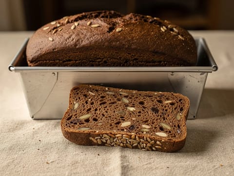 Nordic Rugbrød (Tätt rågbröd med solrosfrön)