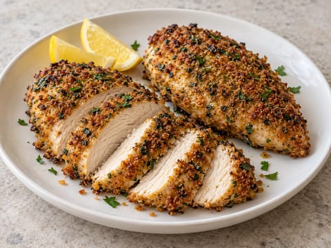 Poulet en croûte de seigle à la moutarde et aux herbes Poulet en croûte de seigle à la moutarde et aux herbes
