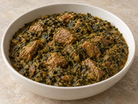 Saag Gosht (jehněčí kari s hořčičnými listy) Saag Gosht (jehněčí kari s hořčičnými listy)