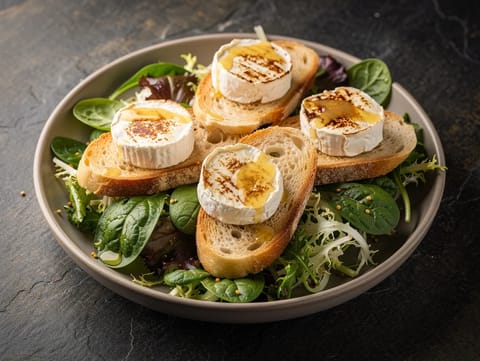 Salade de Chèvre Chaud (lämmin vuohenjuustosalaatti)
