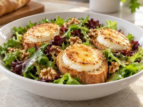 Dijon Vinaigrette’li Ilık Keçi Peynirli Salata Dijon Vinaigrette’li Ilık Keçi Peynirli Salata