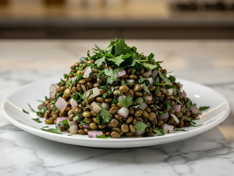 Salade de Lentilles du Puy (französischer Linsensalat mit Senfdressing)