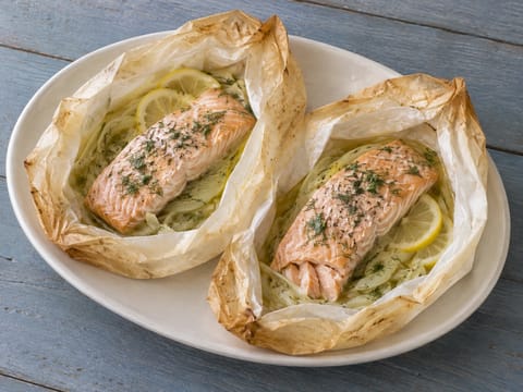 Saumon en papillote au fenouil et au citron