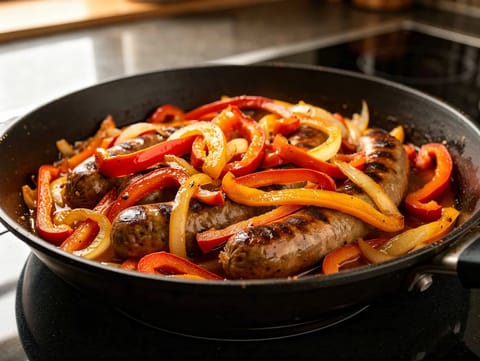 Salsiccia e Peperoni (Salsiccia italiana con peperoni e cipolle)