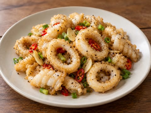 Salt and Pepper Squid (calamar crocant cu condimente) Salt and Pepper Squid (calamar crocant cu condimente)