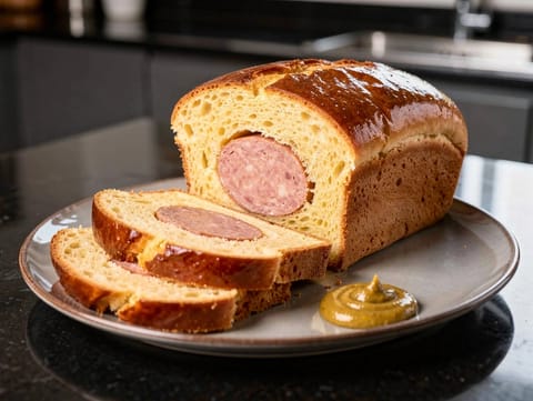Saucisson Brioché (korv bakad i briochedeg) Saucisson Brioché (korv bakad i briochedeg)