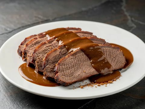Sauerbraten com molho de gingersnaps Sauerbraten com molho de gingersnaps