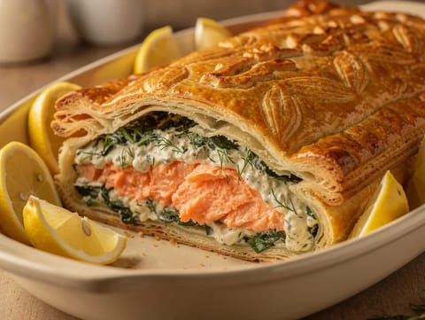 Saumon en Croûte (Somon Wellington cu spanac)