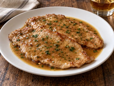 Scaloppine al Marsala (vițel în sos de Marsala) Scaloppine al Marsala (vițel în sos de Marsala)