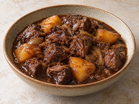 Semur Daging (carne de vaca indonésia em guisado de molho de soja doce) Semur Daging (carne de vaca indonésia em guisado de molho de soja doce)